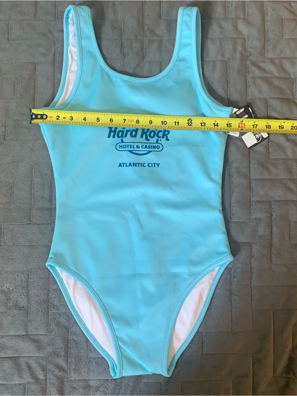 Hard Rock Hotel & Casino Atlantic City one piece swimsuit blue Ladies size L